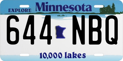 MN license plate 644NBQ