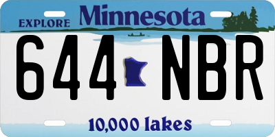 MN license plate 644NBR