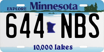 MN license plate 644NBS