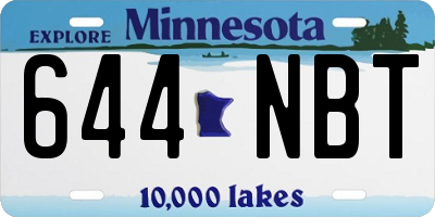 MN license plate 644NBT