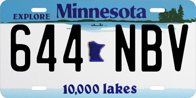 MN license plate 644NBV