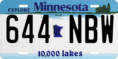 MN license plate 644NBW