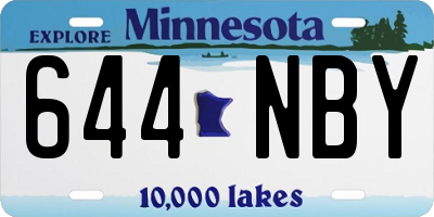 MN license plate 644NBY