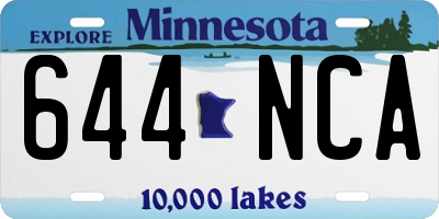 MN license plate 644NCA