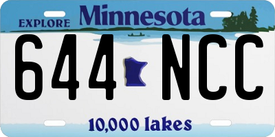 MN license plate 644NCC