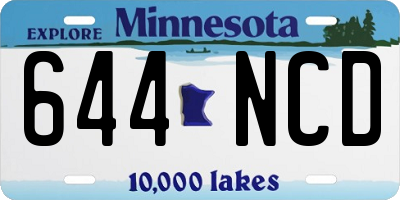 MN license plate 644NCD