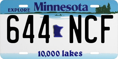 MN license plate 644NCF