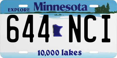 MN license plate 644NCI