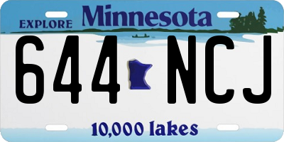 MN license plate 644NCJ