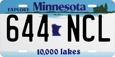 MN license plate 644NCL
