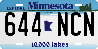 MN license plate 644NCN