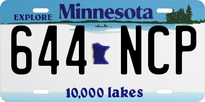MN license plate 644NCP