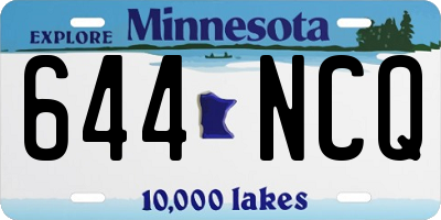 MN license plate 644NCQ