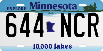 MN license plate 644NCR