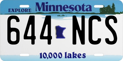 MN license plate 644NCS