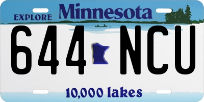 MN license plate 644NCU
