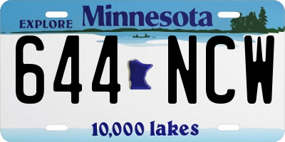 MN license plate 644NCW