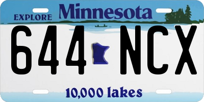 MN license plate 644NCX