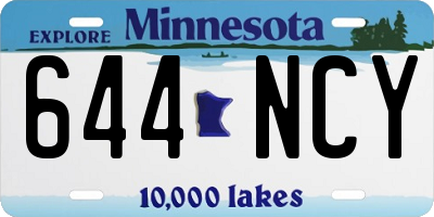 MN license plate 644NCY
