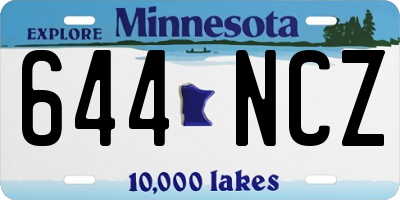 MN license plate 644NCZ