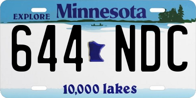 MN license plate 644NDC