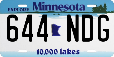 MN license plate 644NDG