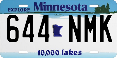 MN license plate 644NMK