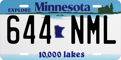 MN license plate 644NML