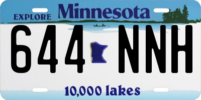 MN license plate 644NNH