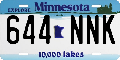 MN license plate 644NNK