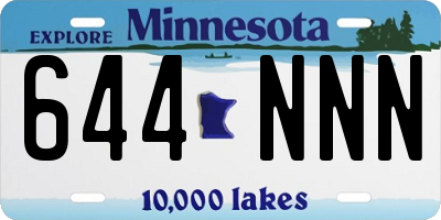 MN license plate 644NNN