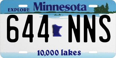 MN license plate 644NNS