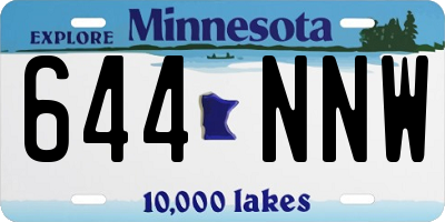 MN license plate 644NNW