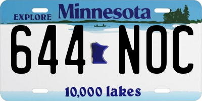 MN license plate 644NOC