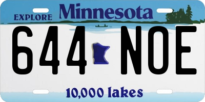 MN license plate 644NOE
