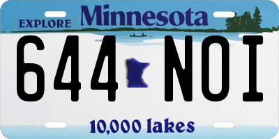 MN license plate 644NOI