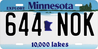 MN license plate 644NOK