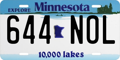 MN license plate 644NOL