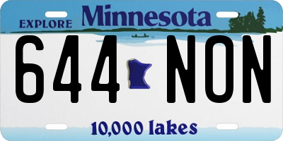 MN license plate 644NON