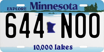 MN license plate 644NOO
