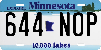 MN license plate 644NOP