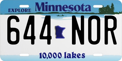 MN license plate 644NOR