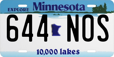 MN license plate 644NOS