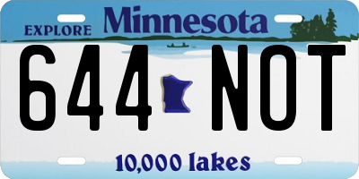 MN license plate 644NOT