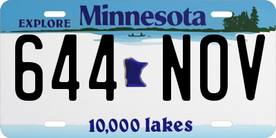 MN license plate 644NOV
