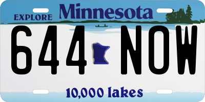 MN license plate 644NOW