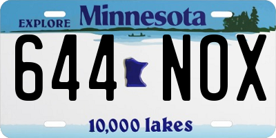MN license plate 644NOX