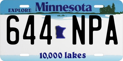 MN license plate 644NPA