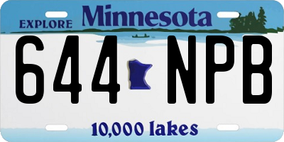 MN license plate 644NPB
