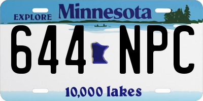 MN license plate 644NPC